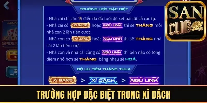 Tình huống đặc biệt trong game Xì dách
